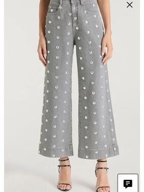 Betsy Studded Flare Ankle Jeans
Cinq à Sept
 Gray Studded Wide-Leg Jeans